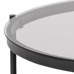 Furniture To Go Bayonne Round Coffee Table in Black with Smoked Glass Top - thumbnail 6