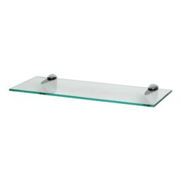 Harbour Housewares Floating Glass Shelf - 50cm - Bathroom Shower Storage Display Shelf in Silver