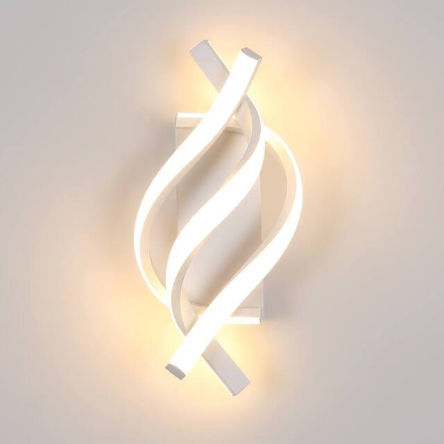 Pheashine White Aluminum 36cm Spiral LED Wall Light 22W 3000K Warm White - image 1