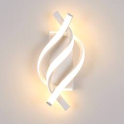 Pheashine White Aluminum 36cm Spiral LED Wall Light 22W 3000K Warm White - thumbnail 1