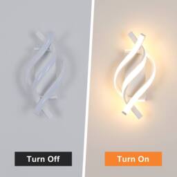 Pheashine White Aluminum 36cm Spiral LED Wall Light 22W 3000K Warm White - thumbnail 4