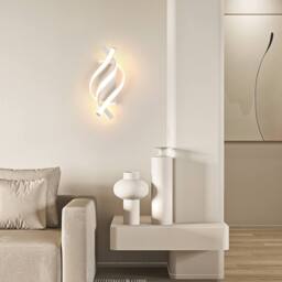 Pheashine White Aluminum 36cm Spiral LED Wall Light 22W 3000K Warm White - thumbnail 2