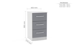 Birlea Lynx 3 Drawer Bedside - thumbnail 6