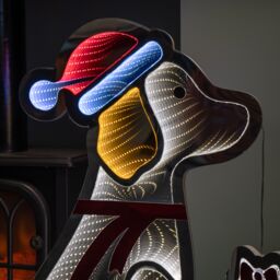 Samuel Alexander 78cm LED Infinity Standing Dog Christmas Decoration with Metal Base in Warm White - thumbnail 3