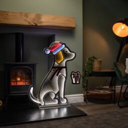 Samuel Alexander 78cm LED Infinity Standing Dog Christmas Decoration with Metal Base in Warm White - thumbnail 2