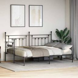 Berkfield Home Modern Daybed Frame with Trundle Black 75x190 cm Steel - thumbnail 4