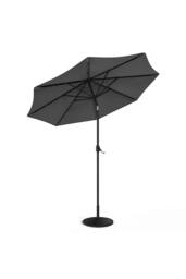 Living and Home 3M Large Garden LED Parasol Outdoor Beach Umbrella with Light Sun Shade Crank Tilt with Round Base, Gark Grey in Dark Grey - thumbnail 8