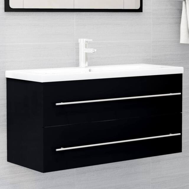 Berkfield Home Sink Cabinet Black 100x38.5x48 cm Engineered Wood - image 1