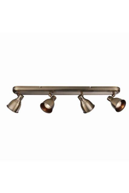 Netlighting Westbury LED 4 Light Spotlight Antique Brass Plate GU10 in Gold - image 1