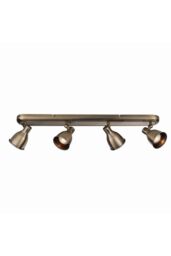 Netlighting Westbury LED 4 Light Spotlight Antique Brass Plate GU10 in Gold - thumbnail 1