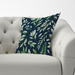 Warren Reed - Designer Watercolor Leaves Cushions in Green - Size: 45 cm x 45 cm - thumbnail 2