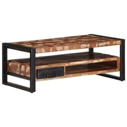 Berkfield Home Coffee Table Multicolour 90x50x36 cm Solid Wood Reclaimed - Size: 90 x 50 x 36 cm