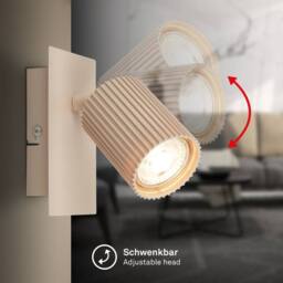 BRILONER Beige Metal Wall Light Spotlight Reading Lamp GU10 Bulb Not Incl - thumbnail 3