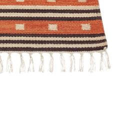 Wyld and Coco Kilim Multicolour Cotton Rug 80 x 150 cm Reversible Geometric in Orange - Size: 80 cm x 150 cm - thumbnail 5