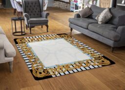 Benjamin Tate Design Golden Chains Rug in Natural - Size: Large - thumbnail 2