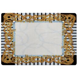 Benjamin Tate Design Golden Chains Rug in Natural - Size: Large - thumbnail 1
