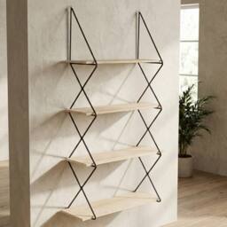 Garden Greatness Brixton 4 Tier Floating Ladder Wall Shelf in Black - thumbnail 2
