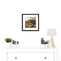 Artery8 St Amant Macchu Picchu Cusco Peru Landscape Photo 8X8 Inch Square Wooden Framed Wall Art Print Picture with Mount in Black - thumbnail 2