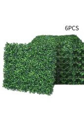 Living and Home 6 Pcs Artificial Boxwood Plant Panel Wall Decoration Privacy Hedge Screen in Green - thumbnail 2