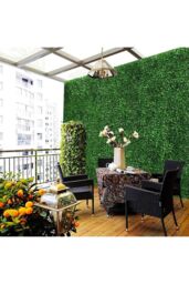 Living and Home 6 Pcs Artificial Boxwood Plant Panel Wall Decoration Privacy Hedge Screen in Green - thumbnail 3