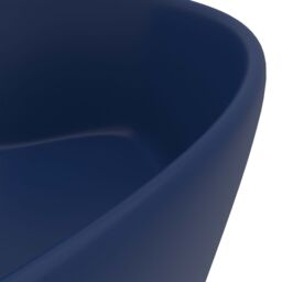 Berkfield Home Luxury Wash Basin with Overflow Matt Dark Blue 36x13 cm Ceramic - thumbnail 6