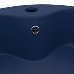 Berkfield Home Luxury Wash Basin with Overflow Matt Dark Blue 36x13 cm Ceramic - thumbnail 5
