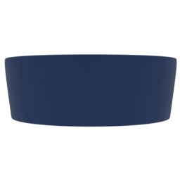 Berkfield Home Luxury Wash Basin with Overflow Matt Dark Blue 36x13 cm Ceramic - thumbnail 4
