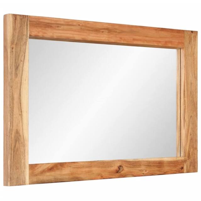 Berkfield Home Mirror 70x50 cm Solid Wood Acacia & Glass in Brown - image 1