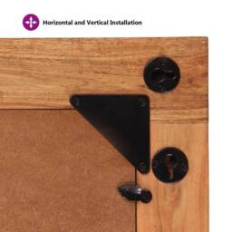 Berkfield Home Mirror 70x50 cm Solid Wood Acacia & Glass in Brown - thumbnail 8