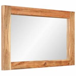 Berkfield Home Mirror 70x50 cm Solid Wood Acacia & Glass in Brown - thumbnail 1