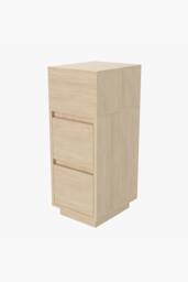 Living and Home Minimalist Bedside Table with Drawers in Natural - thumbnail 6