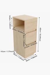 Living and Home Minimalist Bedside Table with Drawers in Natural - thumbnail 8