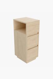 Living and Home Minimalist Bedside Table with Drawers in Natural - thumbnail 5