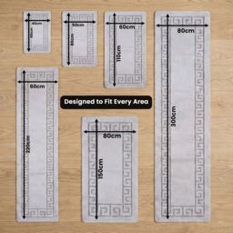 Smart Living Plain Heavy Duty Machine Washable Hallway Kitchen Non Slip Door Mat in Silver - Size: 40 cm x 60 cm - thumbnail 4