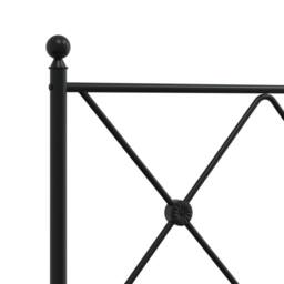 Berkfield Home Metal Bed Frame without Mattress with Headboard Black 120x200cm - Size: Small Double - thumbnail 7