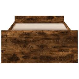Berkfield Home Modern Bed Frame with Drawers without Mattress Smoked Oak 100x200 cm in Brown - thumbnail 4