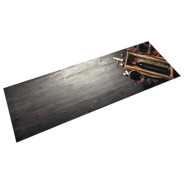 Berkfield Home Kitchen Rug Washable Wine Bottle 45x150 cm Velvet in Grey - image 1