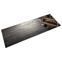 Berkfield Home Kitchen Rug Washable Wine Bottle 45x150 cm Velvet in Grey - thumbnail 1