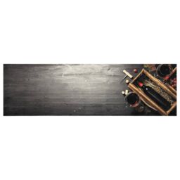 Berkfield Home Kitchen Rug Washable Wine Bottle 45x150 cm Velvet in Grey - thumbnail 2