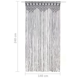 Berkfield Home Macrame Curtain Anthracite 140x240 cm Cotton - thumbnail 5