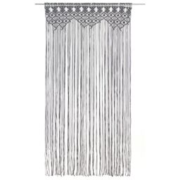 Berkfield Home Macrame Curtain Anthracite 140x240 cm Cotton - thumbnail 2