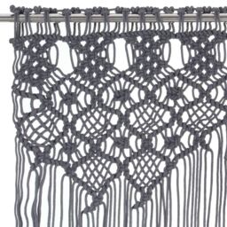 Berkfield Home Macrame Curtain Anthracite 140x240 cm Cotton - thumbnail 3