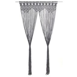 Berkfield Home Macrame Curtain Anthracite 140x240 cm Cotton