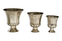 Orsina Reza Oversized Antique Planters - Set of 3 in Silver - thumbnail 2