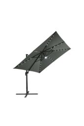 H&O Direct Outdoor Square Cantilever Parasol with Solar Lights（No Base） in Dark Grey - thumbnail 5