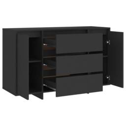 Berkfield Home Sideboard with 3 Drawers Black 120x41x75 cm Engineered Wood - Size: 120 x 41 x 75 cm - thumbnail 7