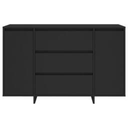 Berkfield Home Sideboard with 3 Drawers Black 120x41x75 cm Engineered Wood - Size: 120 x 41 x 75 cm - thumbnail 5