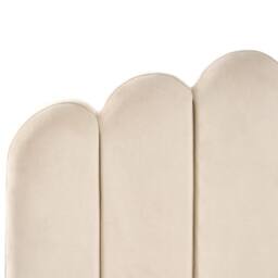 Wyld and Coco Small Double Velvet Bed Beige 3 Height Adjustable Headboard Metal - thumbnail 7