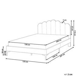 Wyld and Coco Small Double Velvet Bed Beige 3 Height Adjustable Headboard Metal - thumbnail 4