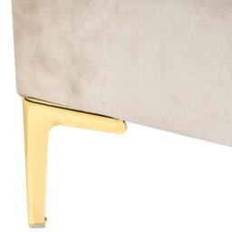 Wyld and Coco Small Double Velvet Bed Beige 3 Height Adjustable Headboard Metal - thumbnail 9